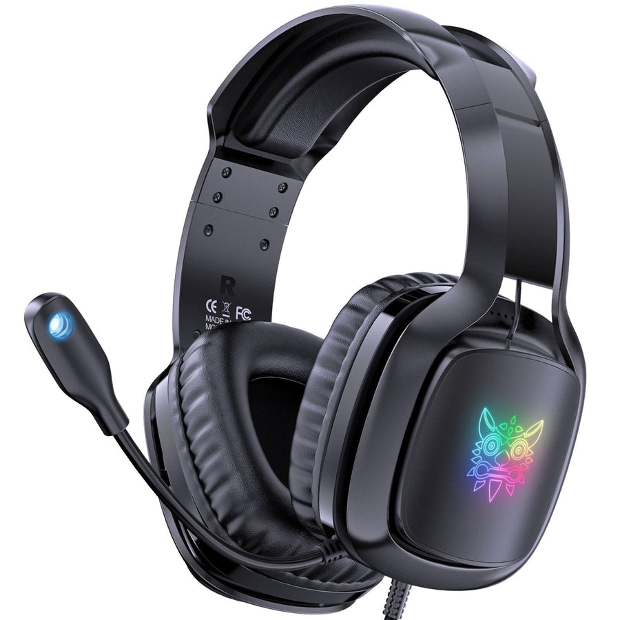 Gaming Headset GB Light Stereo Noise Canceling Headphones with Mic Audio Adapter Image 1