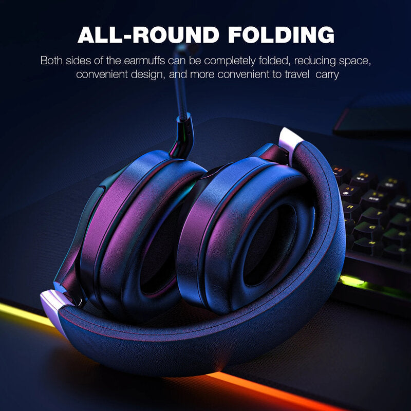 Gaming Headset RGB Light Wired Headphones With Microphone Stereo Earphones for Xbox One Headsets Gamer for PS4 PC Image 3