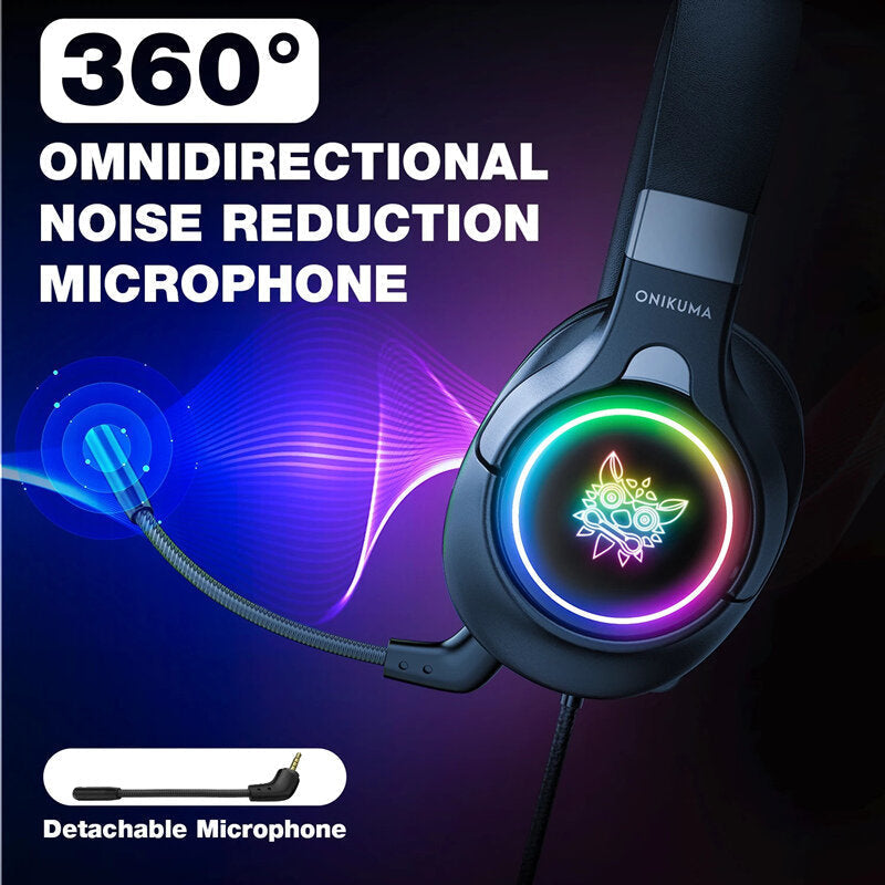 Gaming Headset RGB Light Wired Headphones With Microphone Stereo Earphones for Xbox One Headsets Gamer for PS4 PC Image 4