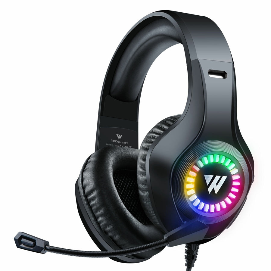 Gaming Headset Stereo RGB Light 50mm Driver Stereo Adjustable Noise Canceling Headphone with Mic Image 1