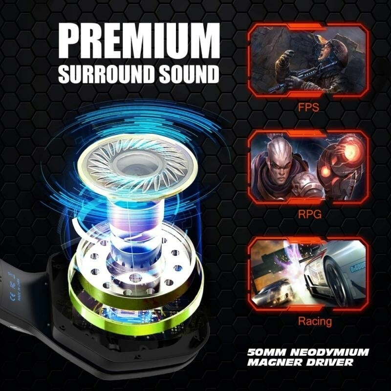 Gaming Headset USB 3.5 Mm RGB LED Light Bass Stereo Wired Headphone With Mic Gamer Headsets for PS4 for PS5 for Xbox Image 7
