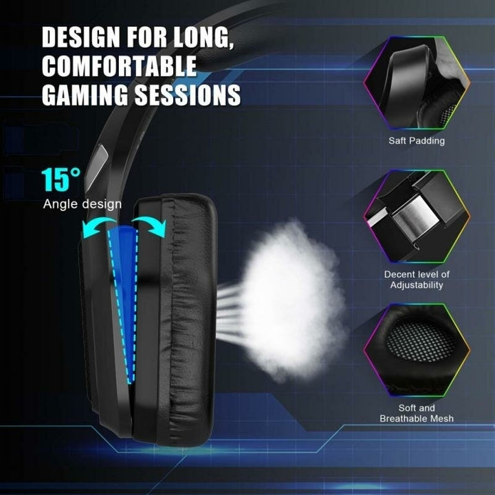 Gaming Headset USB 3.5 Mm RGB LED Light Bass Stereo Wired Headphone With Mic Gamer Headsets for PS4 for PS5 for Xbox Image 9