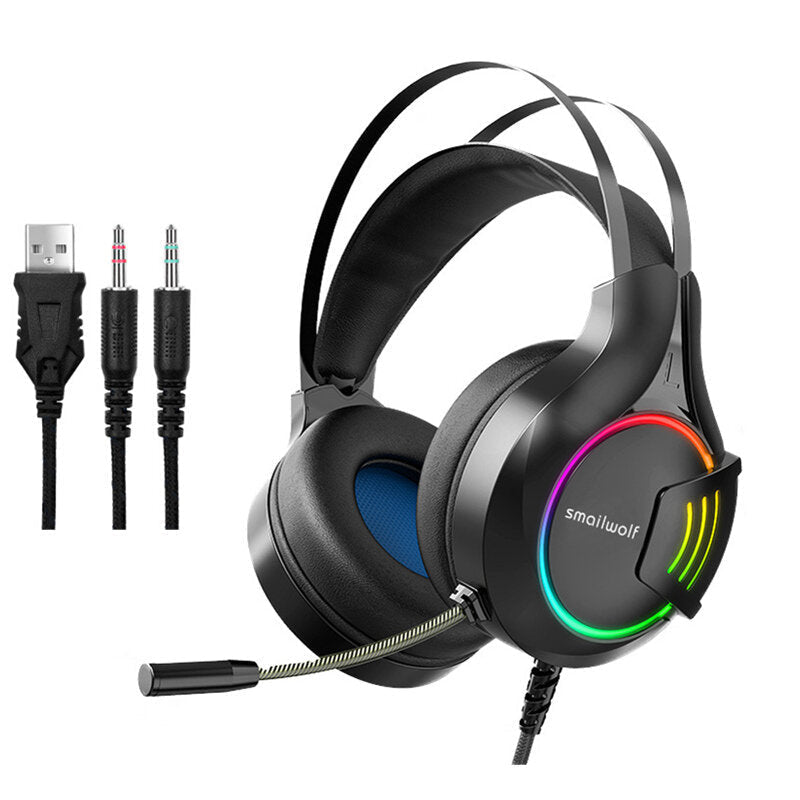 Gaming Headset Stereo RGB Lighting Wired Gaming Headphones With Microphone for PS4 for PS5 for Xbox Laptop PC Image 1