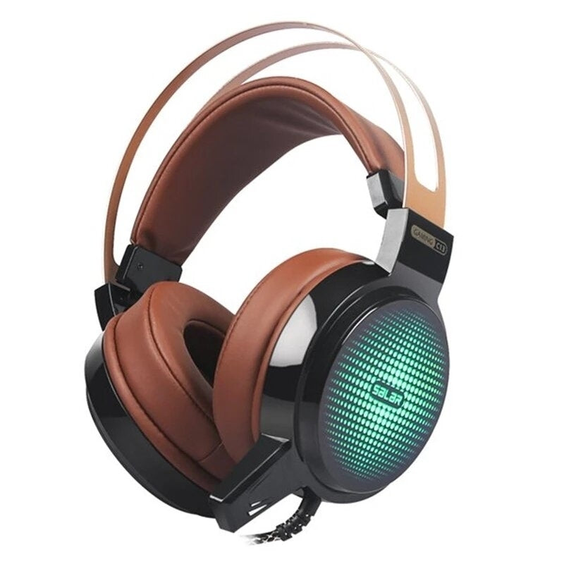 Gaming Headset Wired LED Light Over-Ear Stereo Deep Bass Headphones with Microphone for Computer Gamer Image 1
