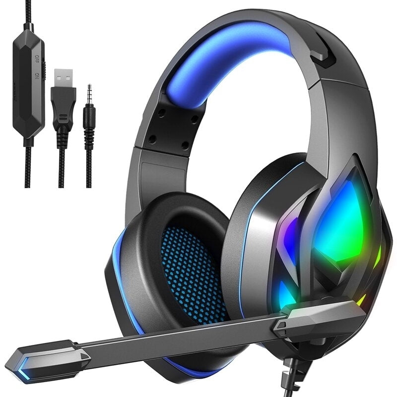 Gaming Headset Virtual 7.1 Surround Sound Wired Headphones LED USB/3.5mm with Mic Gamer earphone for Xbox PC for PS4 Image 1
