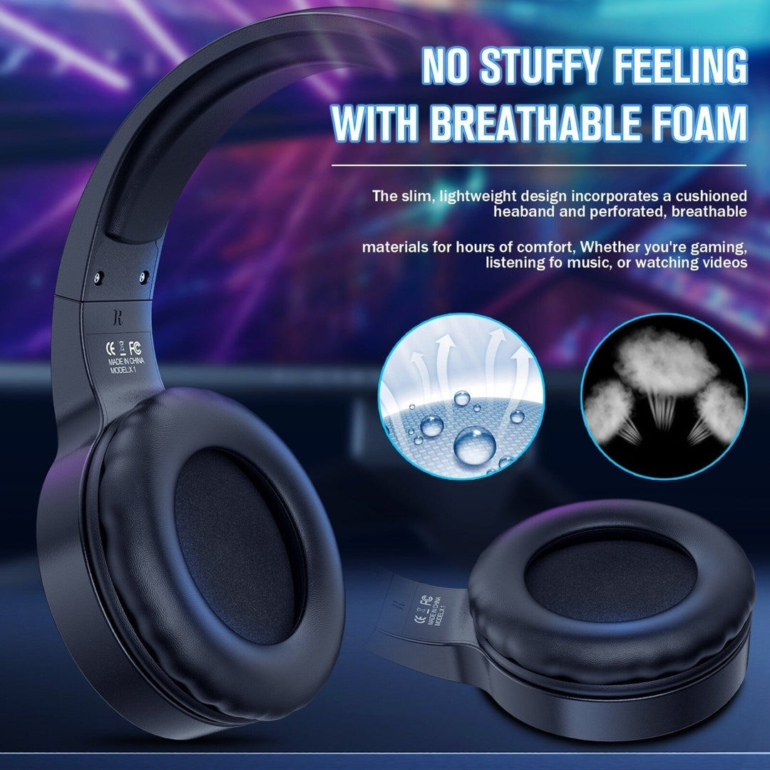 Gaming Headset USB+3.5mm 50mm Sound Unit RGB Light Gaming Headphone with Noise-canceling Mic for PS4 Computer PC Image 3