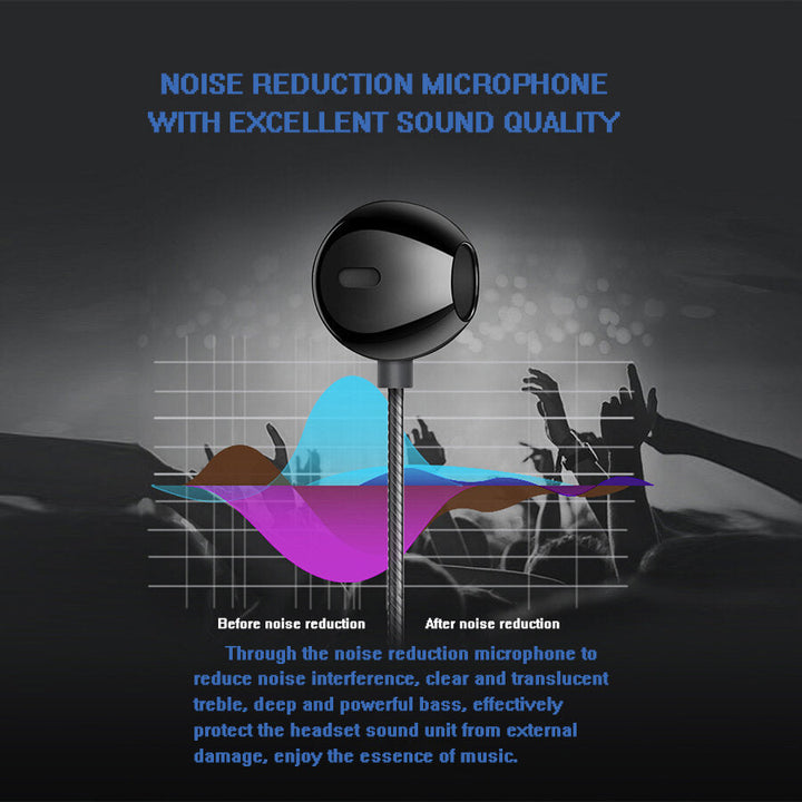 Metal Bass Earphones Comfortable In-Ear Noise Cancelling Earbuds 3.5mm with Microphone Hi-Res Audio Half In-Ear Earphone Image 3