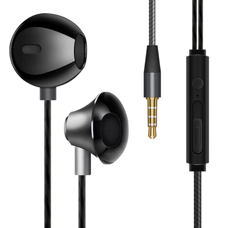 Metal Bass Earphones Comfortable In-Ear Noise Cancelling Earbuds 3.5mm with Microphone Hi-Res Audio Half In-Ear Earphone Image 6