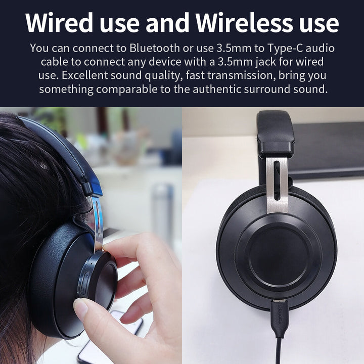 Over-ear bluetooth Headphone 57mm Driver Stereo Deep Bass Headset Wireless Headsets with Mic for PC Gaming Image 4