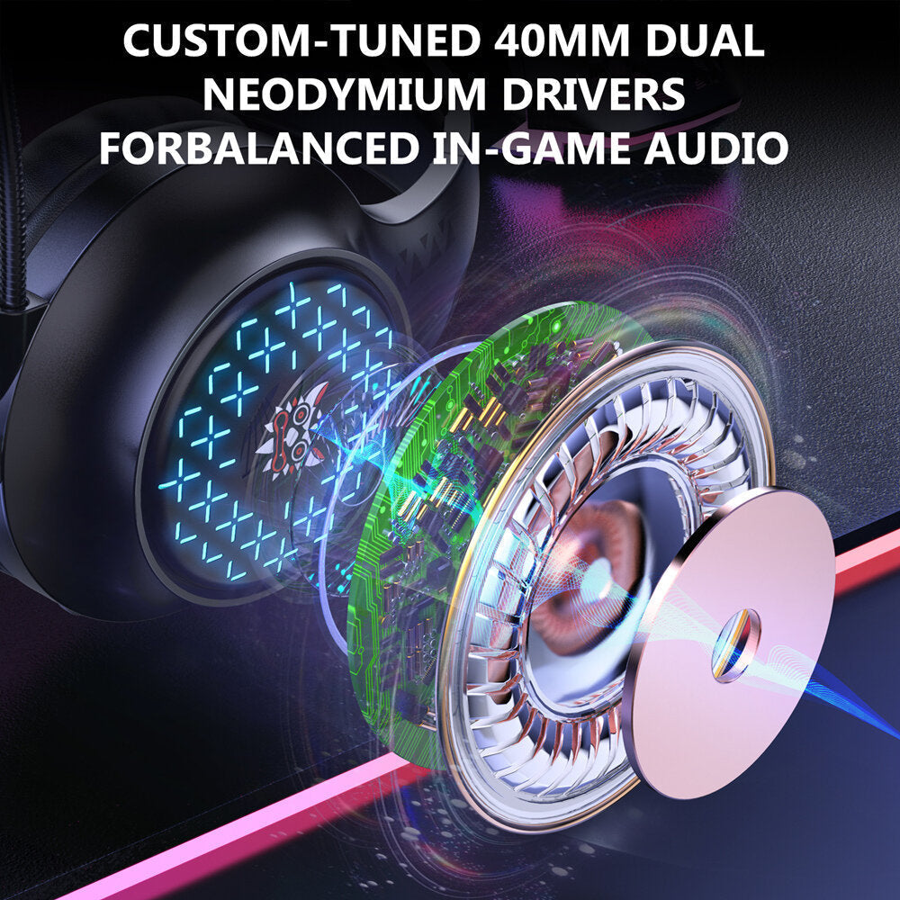 Over-ear Wired Gaming Headphones RGB Breath Stereo 50MM Driver Gamer Headset With Microphone Image 6