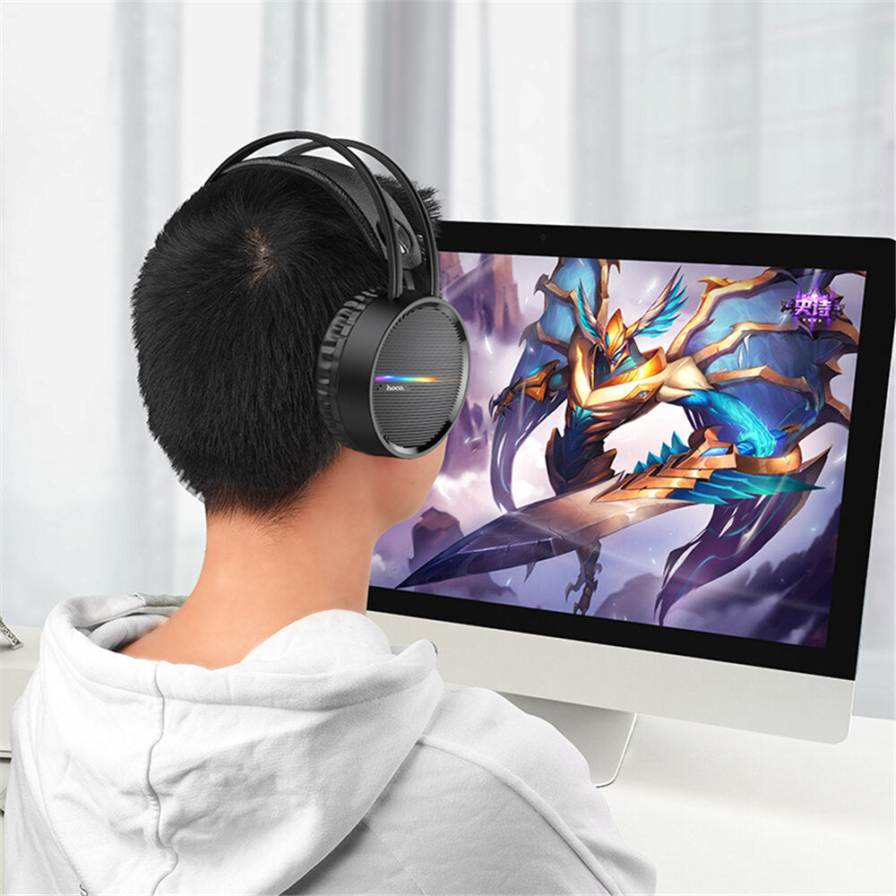 Portable Wired Gaming Headphone Over-ear Stereo Music Sport Headset with Mic Image 2