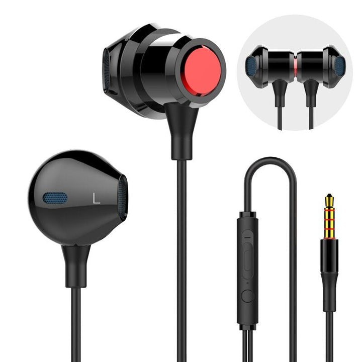 Universal Music Headset Half-in-ear Wired Control Earphone with Mic for Mobile Phones Image 1