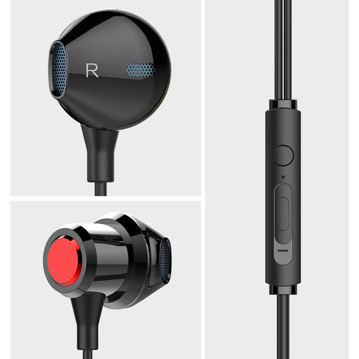 Universal Music Headset Half-in-ear Wired Control Earphone with Mic for Mobile Phones Image 3