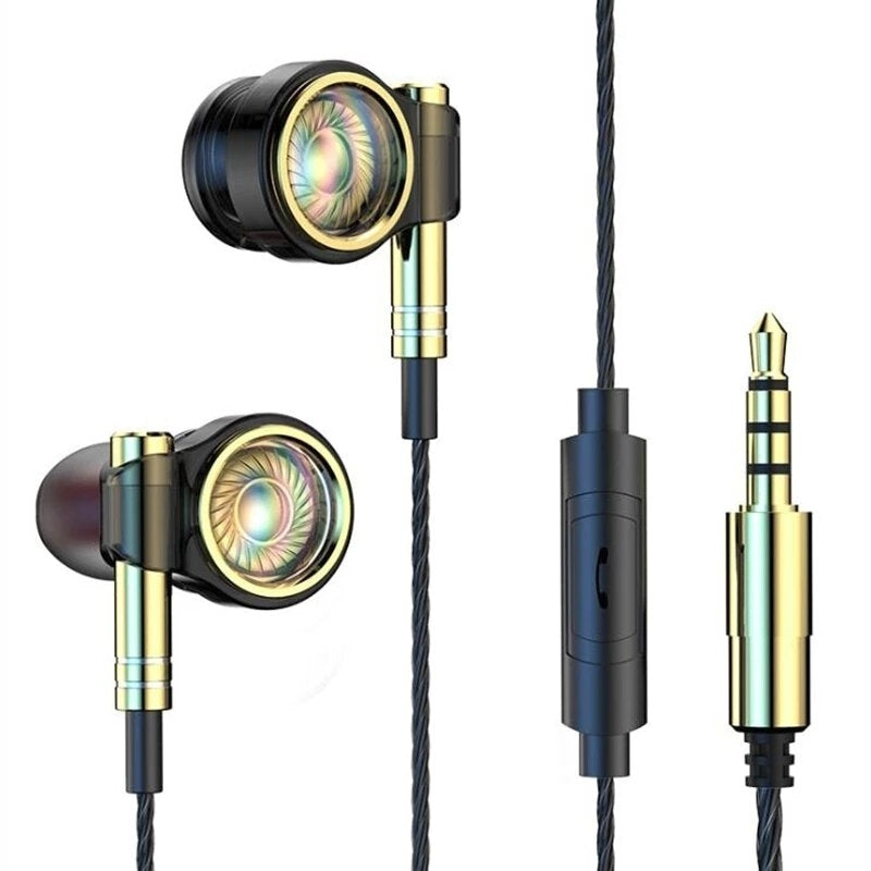 Super Bass Headset 6D Noise Cancelling Earphone Subwoofer Earpiece Hi-Fi Stereo Music Earbuds Wired with Wheat Phone Image 1