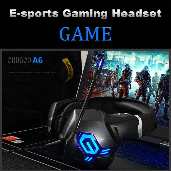 Surrounding Hifi Sound Gaming Headset LED Headphones with Microphone for Computer Phones Image 2