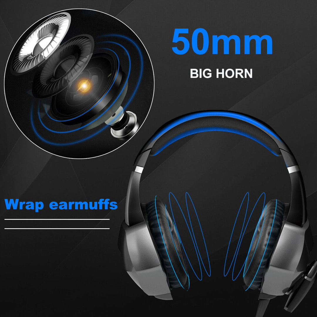 Surrounding Hifi Sound Gaming Headset LED Headphones with Microphone for Computer Phones Image 4