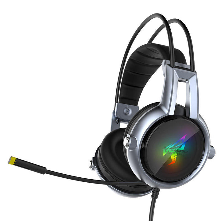 USB Virtual 7.1 Gaming Headphone Soft Flexible Stereo Vibration Wired Over Ear Headset with Mic with RGB LED Light Image 7