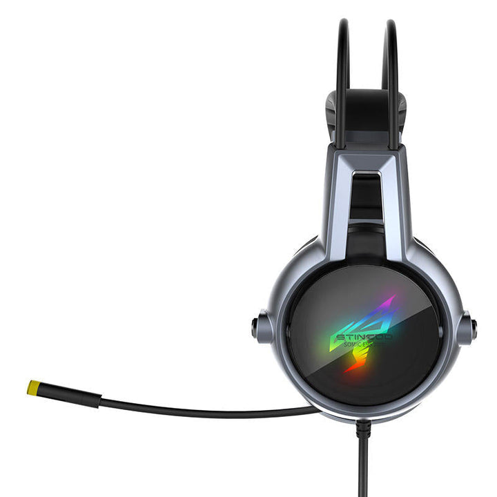 USB Virtual 7.1 Gaming Headphone Soft Flexible Stereo Vibration Wired Over Ear Headset with Mic with RGB LED Light Image 8