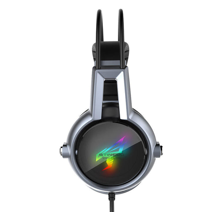 USB Virtual 7.1 Gaming Headphone Soft Flexible Stereo Vibration Wired Over Ear Headset with Mic with RGB LED Light Image 9