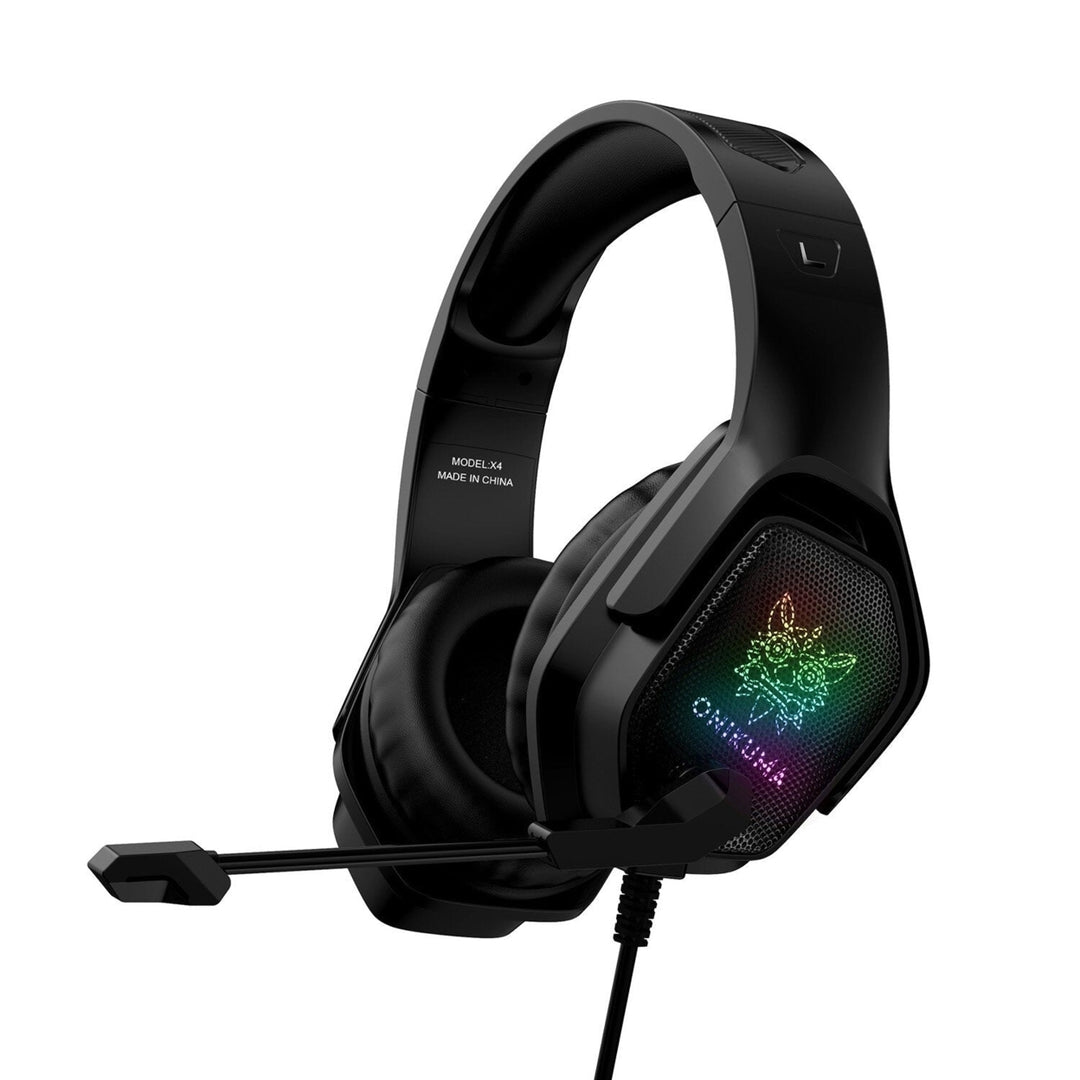USB Wired Headphone 360 Surounding 3.5mm Gaming Head-mounted Earphone RGB Luminous Computer Game Headset with Mic Image 4