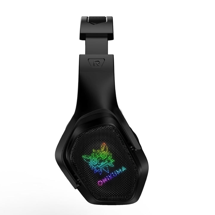 USB Wired Headphone 360 Surounding 3.5mm Gaming Head-mounted Earphone RGB Luminous Computer Game Headset with Mic Image 6
