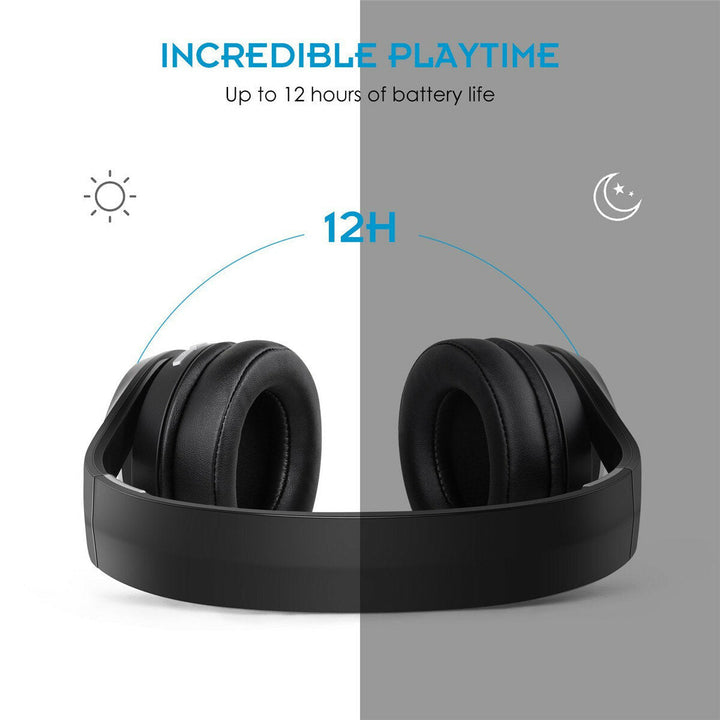 Stereo Wireless bluetooth Headphone Headset Foldable Earphone with MicBlack Image 6
