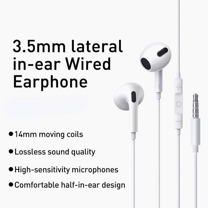 Wired Earphone 3.5mm In-ear Earbud 14mm Large Speaker ABS+TPE Sport Music Earphone Headphones with Mic Image 3
