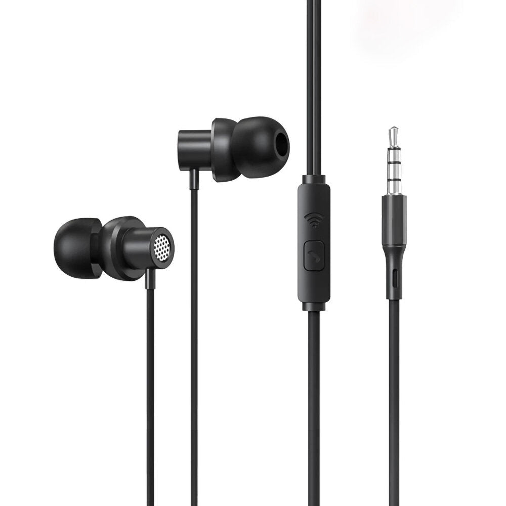 Wired Earphone Noise Reduction Stereo Bass Earbuds 3.5mm Jack HD Call Headphones with Microphone Image 1