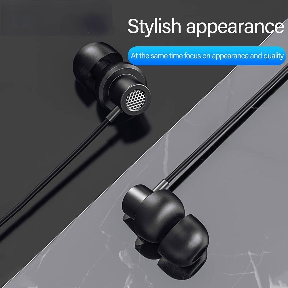 Wired Earphone Noise Reduction Stereo Bass Earbuds 3.5mm Jack HD Call Headphones with Microphone Image 4