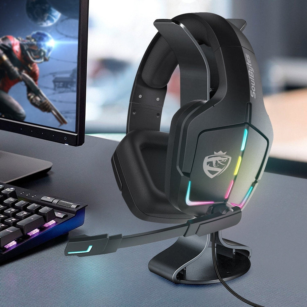 Wired Gaming Headphones 50MM Drivers Stereo Surround Sound Headset Luminous USB 3.5mm Gaming Earphone with Mic Image 2