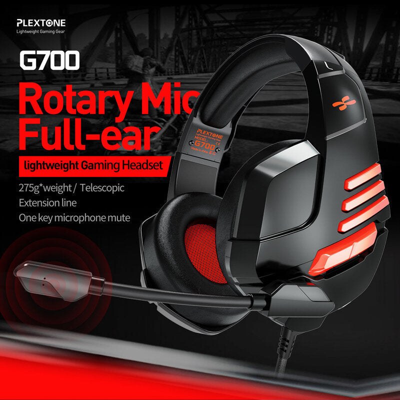Wired Gaming Headphones 50mm Large Driver Stereo Over Ear Lightweight Headset Noise Cancellation With Microphone Image 3