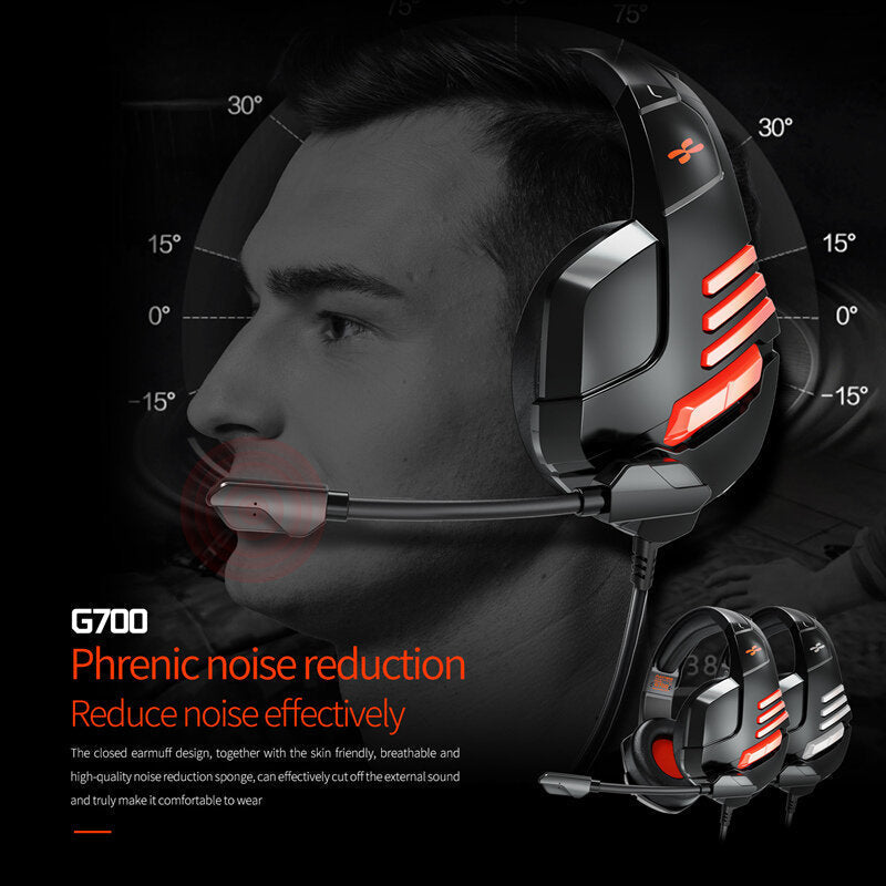 Wired Gaming Headphones 50mm Large Driver Stereo Over Ear Lightweight Headset Noise Cancellation With Microphone Image 4
