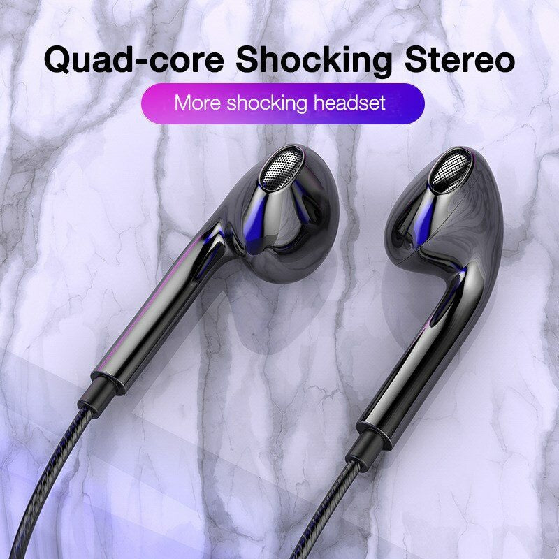 Wired Headphones 3.5mm Sport Earbuds with Bass Phone Earphone Wire Stereo Headset Mic Music Earphones Image 3