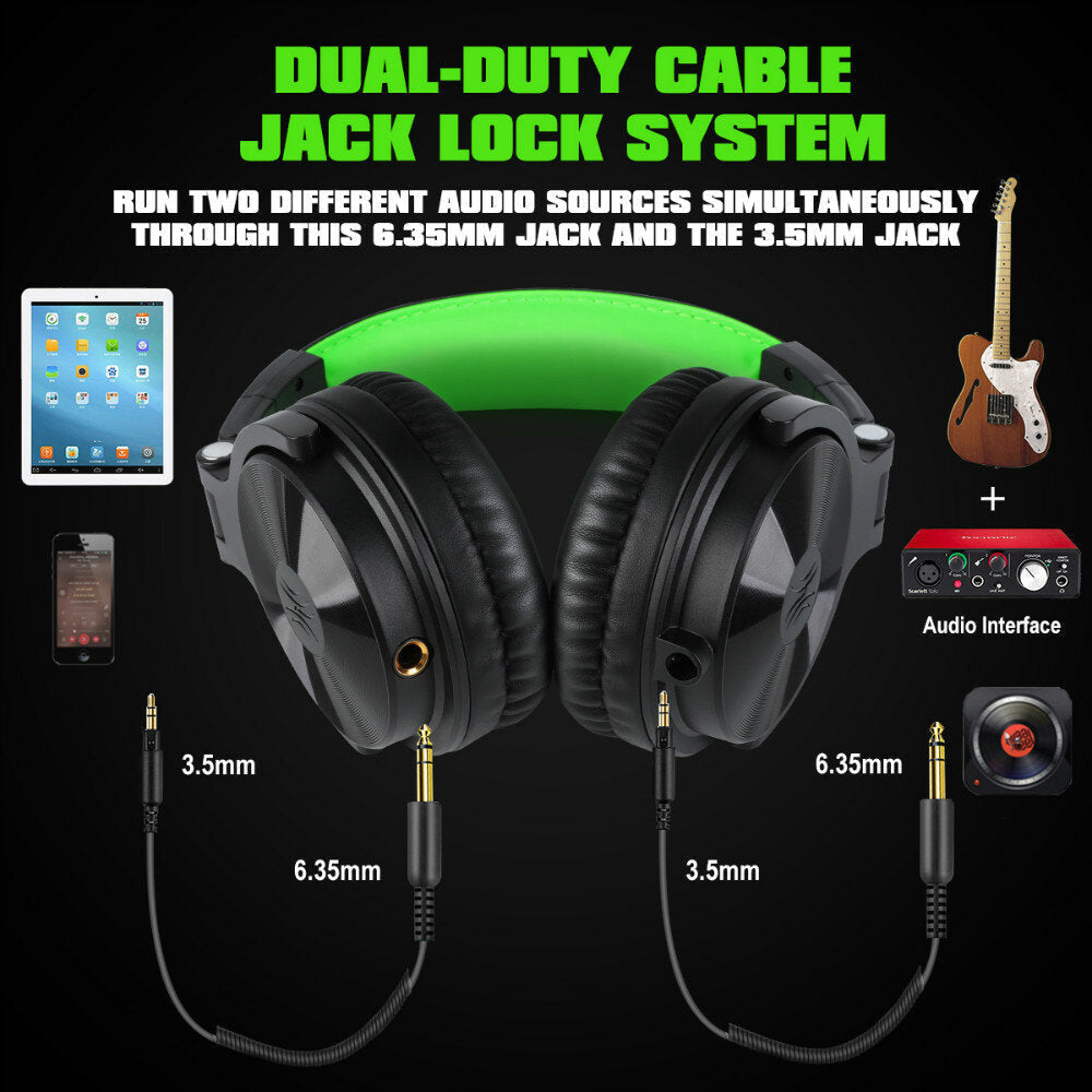 Wired Headphones Stereo 50MM Drivers Noise Reduction Over-Ear Earphone 3.5MM,6.35MM Foldable Studio DJ Gaming Headset Image 4