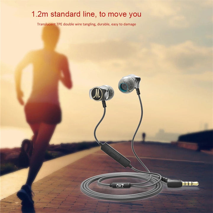 Wired Headset HD Bass Noise Reduction 10mm Dynamic Earbuds 3.5mm In-Ear Sports Music Gaming Earphone with Mic Image 2
