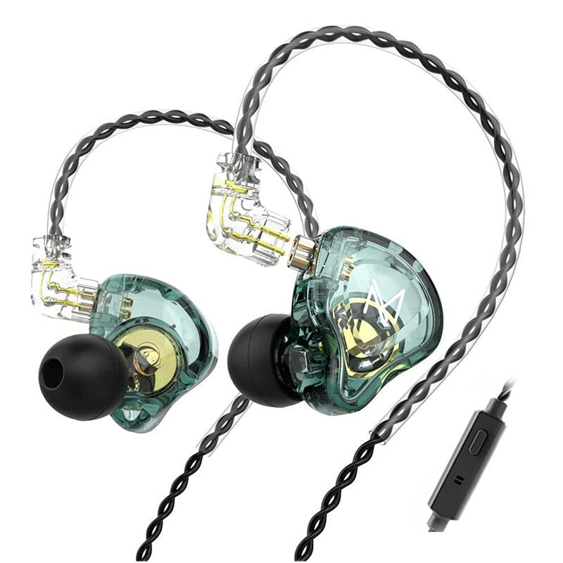 Earphone 10mm Dual Magnetic Driver HiFi Sport DJ Monitor Headphone in Ear Monitor Noise Cancelling Headset with Mic Image 1