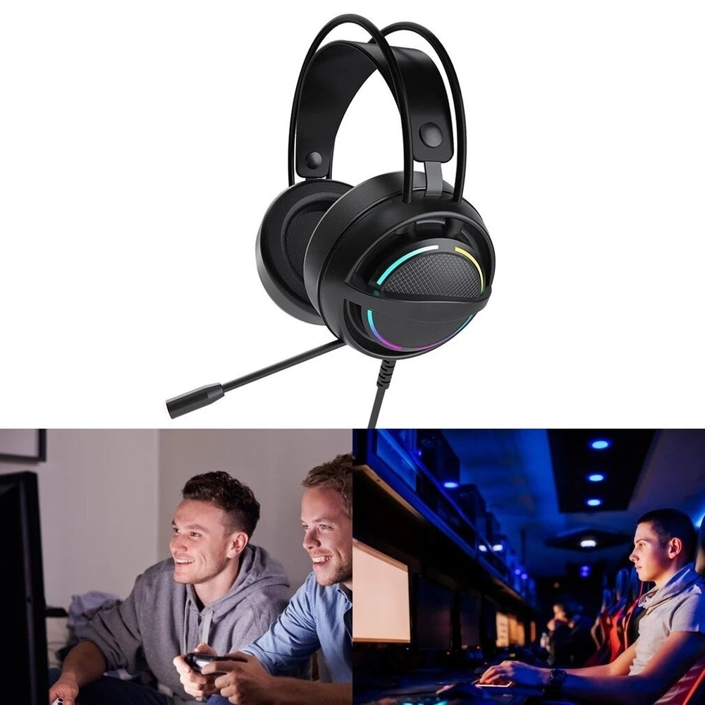 Gaming Headset 7.1 Surround Sound E-sports Wired Over Ear Stereo Headphones with Microphone For PS4 Computer Game PC Image 2