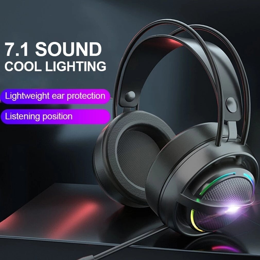 Gaming Headset 7.1 Surround Sound E-sports Wired Over Ear Stereo Headphones with Microphone For PS4 Computer Game PC Image 4