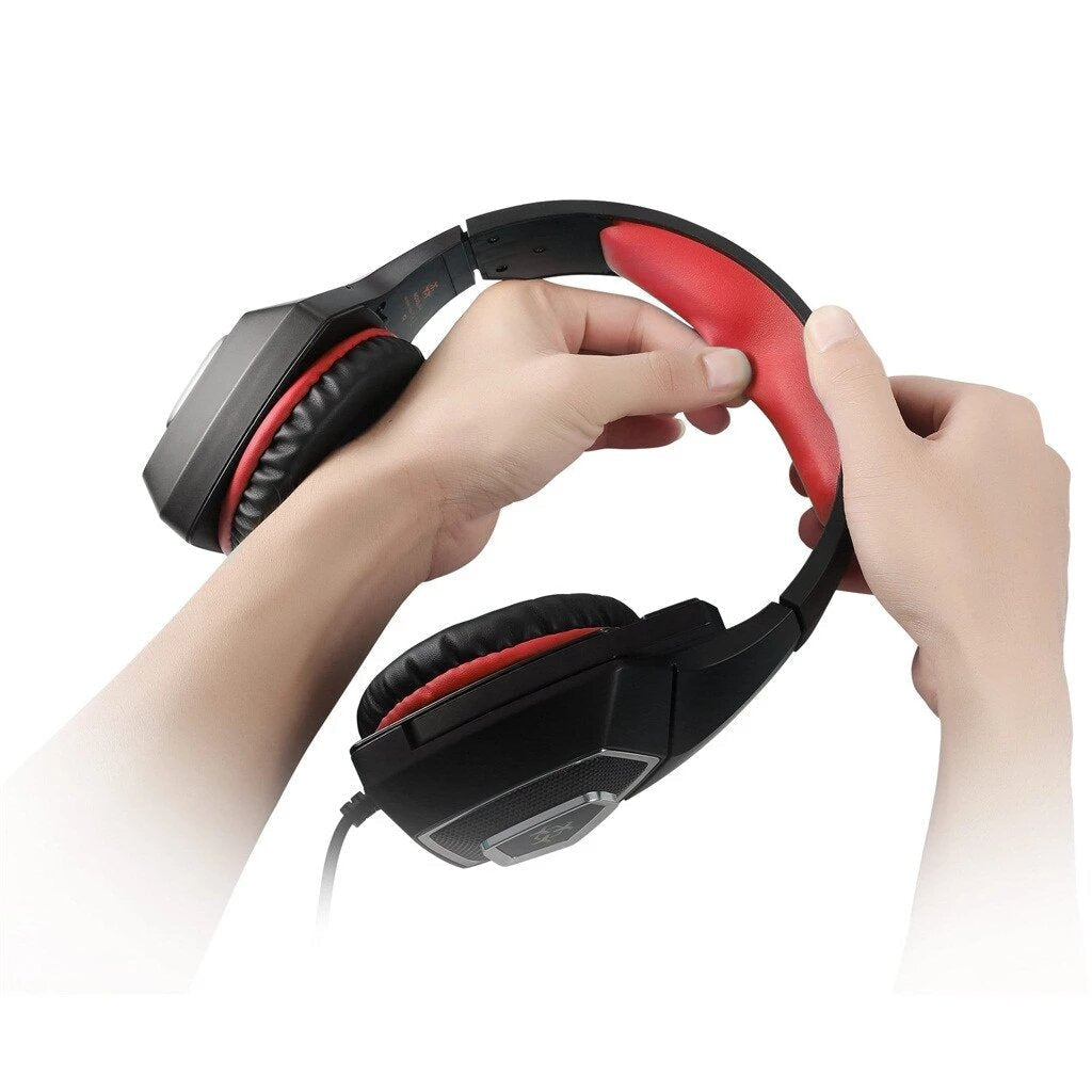 Gaming Headset Stereo Bass Game Headphone with Mic Noise Canceling LED Light for PC for PS4 Laptop Image 3