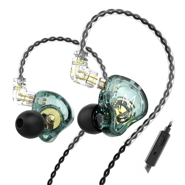 Earphone 10mm Dual Magnetic Driver HiFi Sport DJ Monitor Headphone in Ear Monitor Noise Cancelling Headset with Mic Image 1