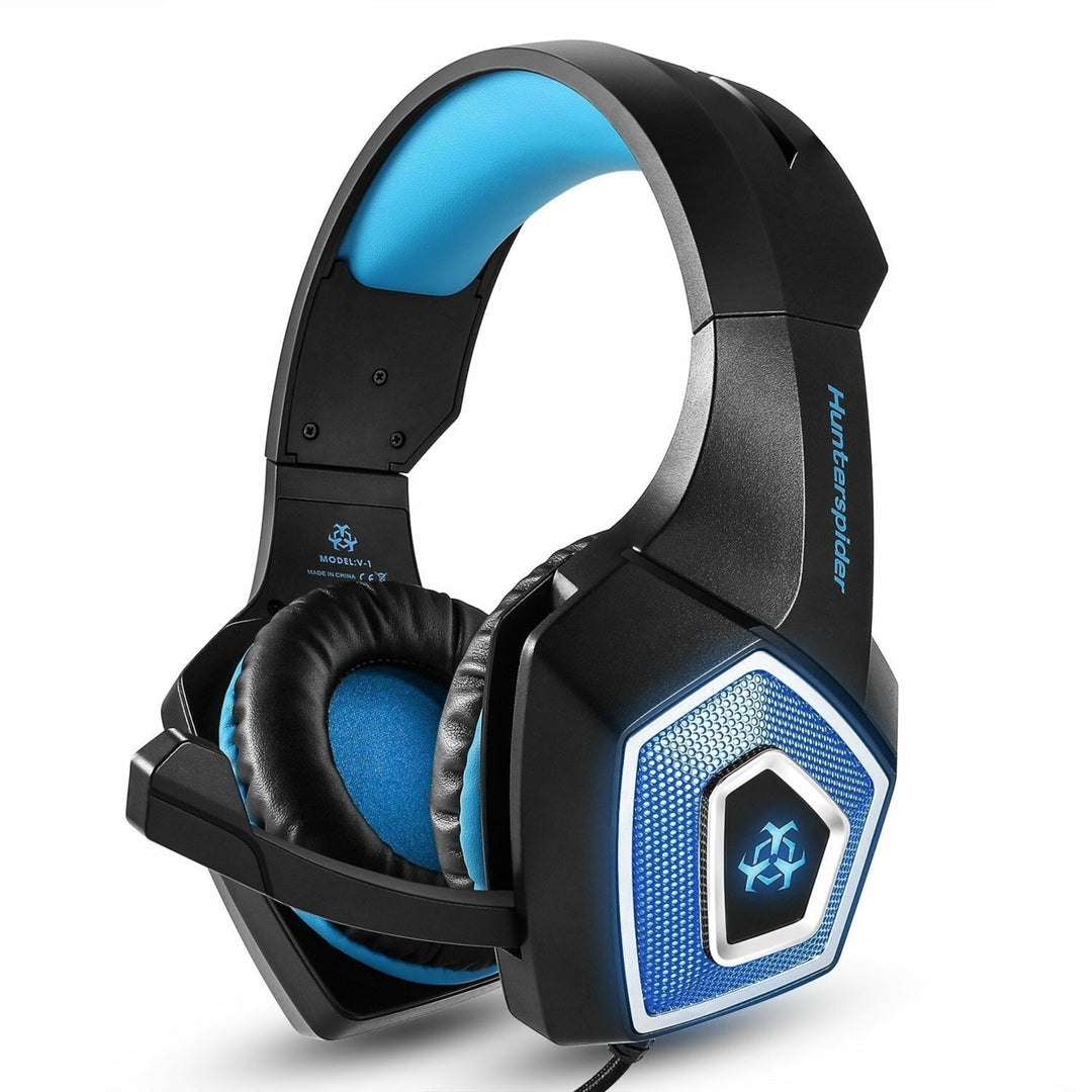 Gaming Headset Stereo Bass Game Headphone with Mic Noise Canceling LED Light for PC for PS4 Laptop Image 9