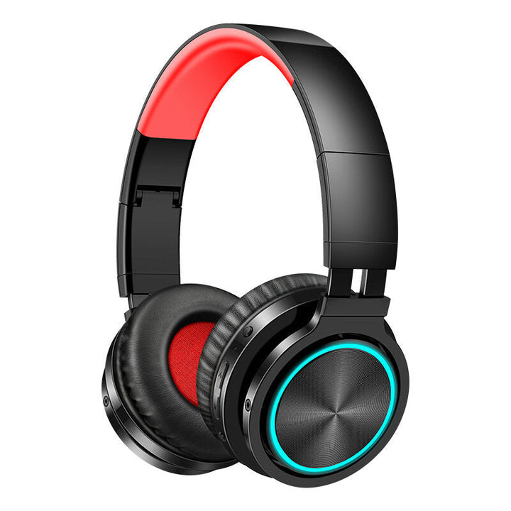 Foldable bluetooth 5.0 Headphone RGB Light Strong Bass Volume Control Headset With Mic for Mobile Phones Image 1