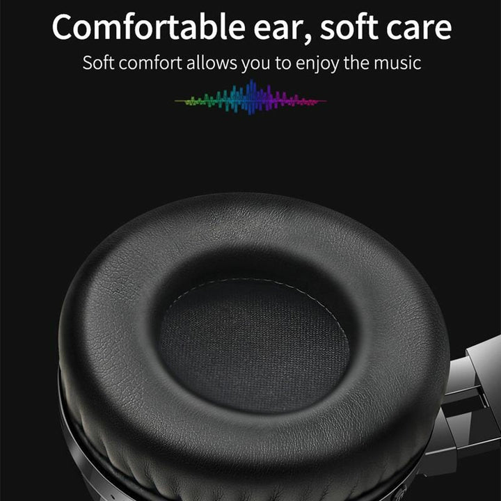 Foldable bluetooth 5.0 Headphone RGB Light Strong Bass Volume Control Headset With Mic for Mobile Phones Image 3