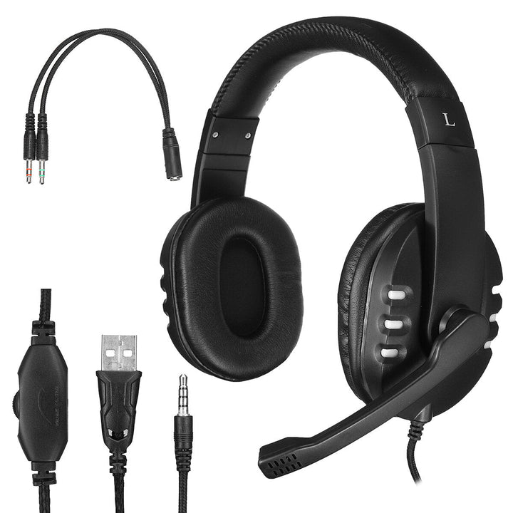 Gaming Headset Stereo Sound Headphone Colorful Lighting Effect Large Unit with Mic for Computer Gamer Image 1