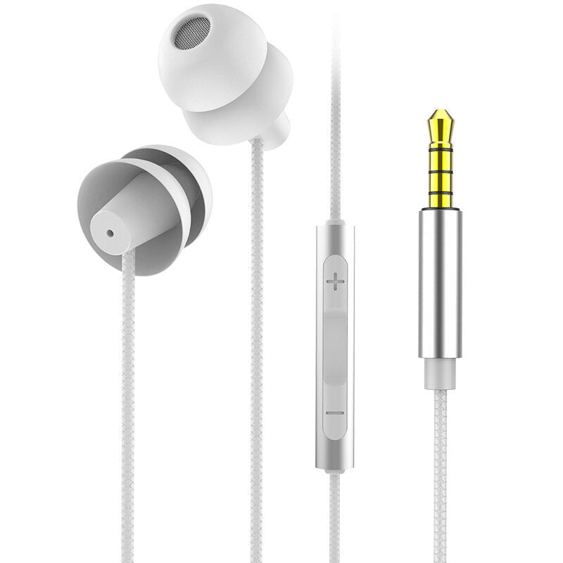 Headsets HiFi HD Sound Noise Reduction Half in-Ear 3.5mm Wired Control Stereo Earphones Headphone With Mic Image 1