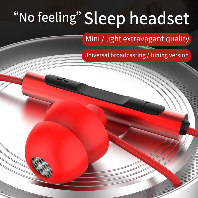 Headsets HiFi HD Sound Noise Reduction Half in-Ear 3.5mm Wired Control Stereo Earphones Headphone With Mic Image 3