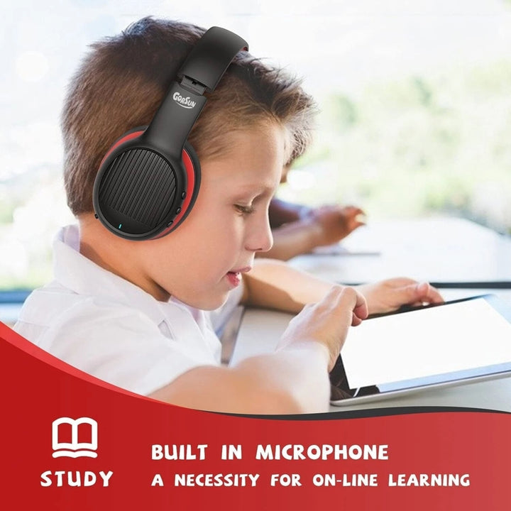 Bluetooth 5.0 Kids Headphones Stereo Sound 85/94dB Volume Limited Foldable Headsets with Microphone Image 4