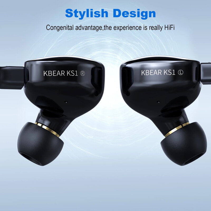 Dual Magnectic Circuit Dynamic In Ear Earphone Running Sport HIFI Wired Headphones With Mic Earbuds Kbear KS2 KB06 Image 8