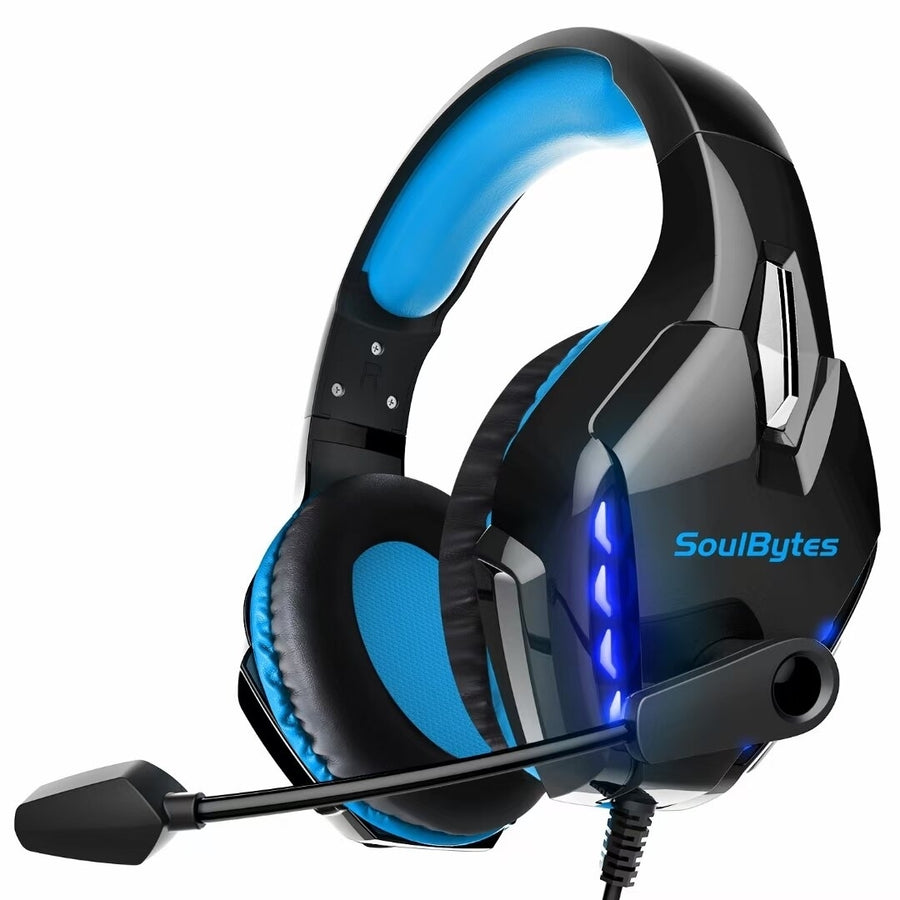 Gaming Headphones RGB Light Noise Cancelling Surround Sound Gaming Wired Headsets with Mic Image 1