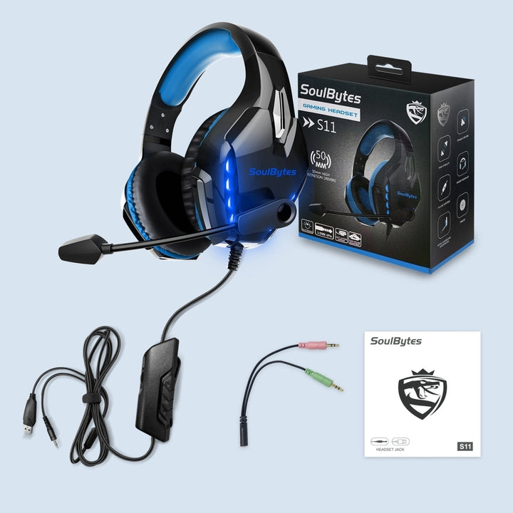 Gaming Headphones RGB Light Noise Cancelling Surround Sound Gaming Wired Headsets with Mic Image 8